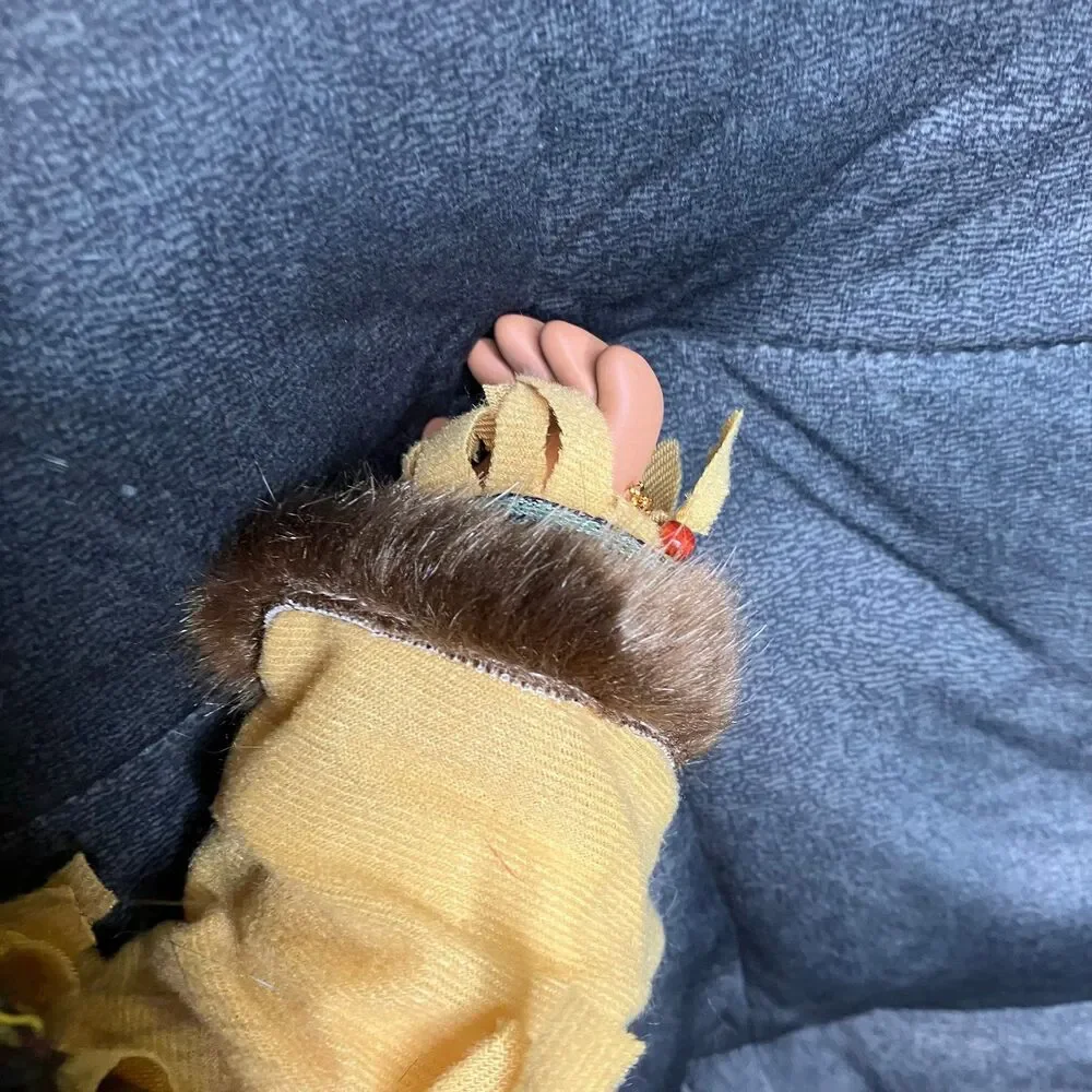 Swan Collection Sleeping Native American Baby Porcelain Doll 18”